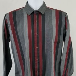 Tokens and Co. Striped Button Front Long Sleeve